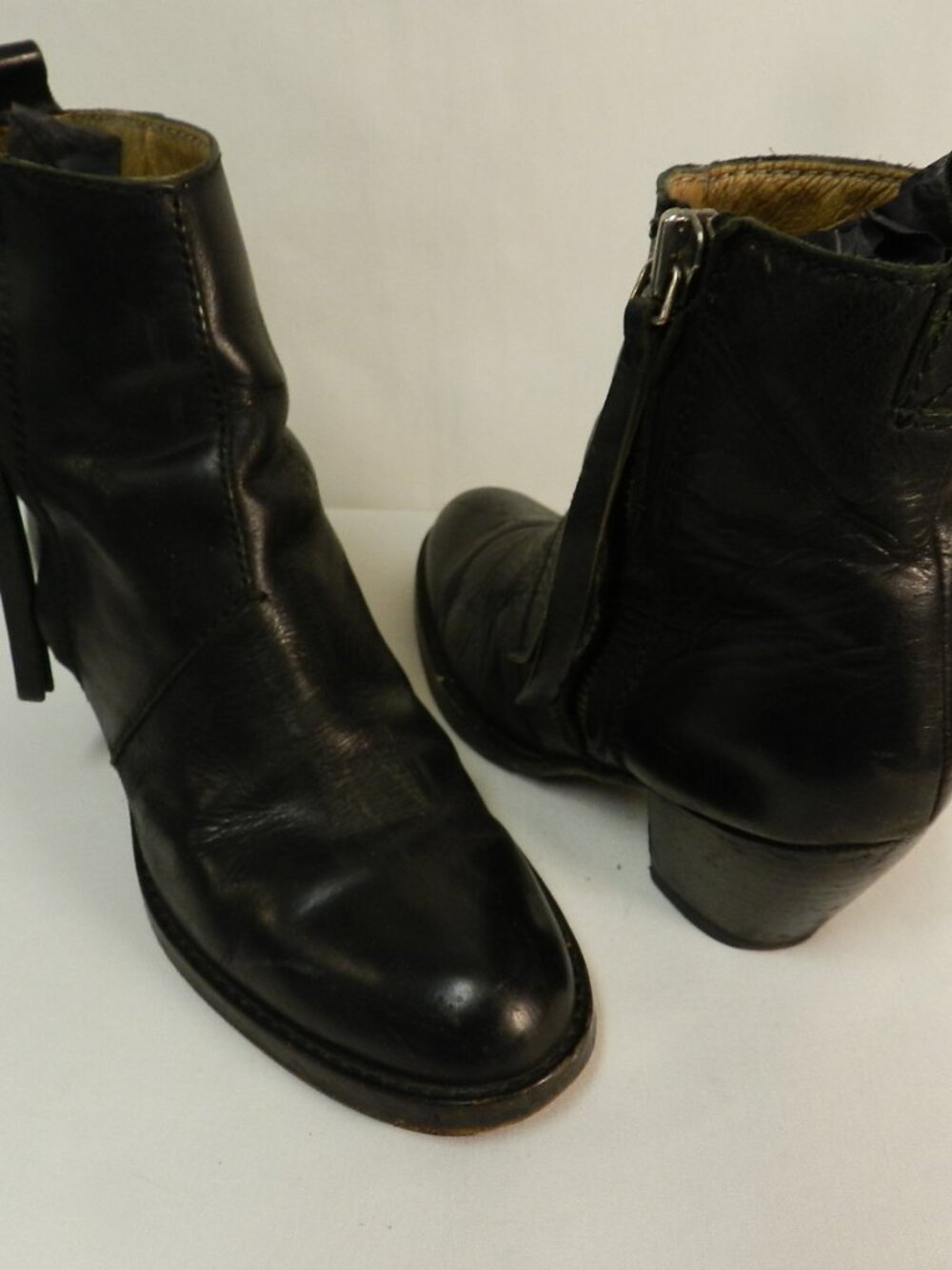 Acne Studios Vintage Leather black zip up pumps heels boots Italy Italy 38 US 8